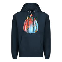 Navy flowers pumpkin Premium Hoodie - JahusDesignShop