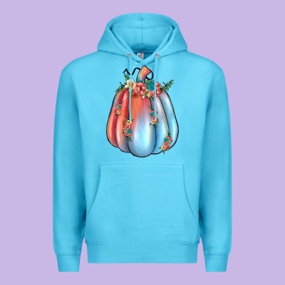Flowers Pumpkin Premium Hoodie Designed By Jahusdesignshop