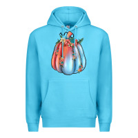 Ocean Blue flowers pumpkin Premium Hoodie - JahusDesignShop