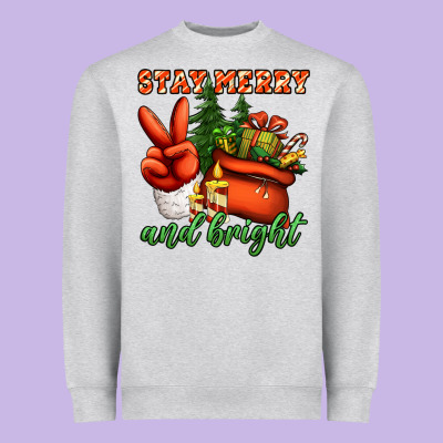 Stay Merry And Bright Peace Hand Heavyweight Sweatshirt Designed By Jasminsmagicworld