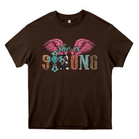 Chocolate Brown she is strong Heavy Core Tee - Artiststas