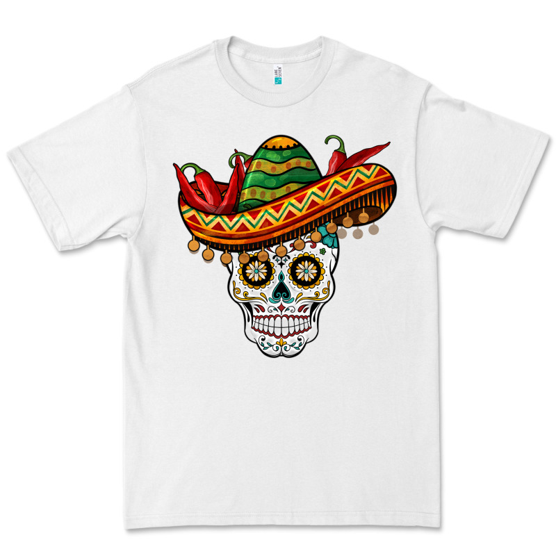 Cinco De Mayo Sombrero Skull Premium Tee by BarkalooDesign | Teevron