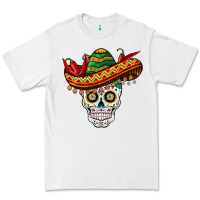 White cinco de mayo sombrero skull Premium Tee - BarkalooDesign