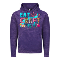 Cloud Purple eat sleep craft repeat Vintage Hoodie - NancyCooperArtShop