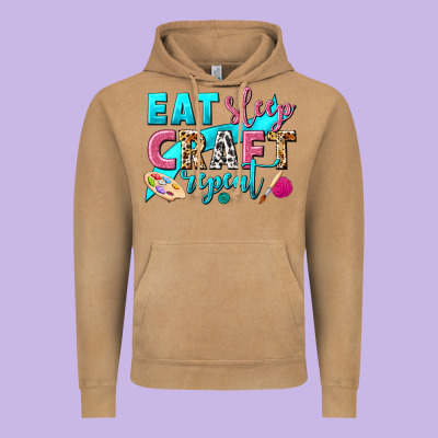 Eat Sleep Craft Repeat Vintage Hoodie Designed By Nancycooperartshop