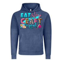 Vintage Denim eat sleep craft repeat Vintage Hoodie - NancyCooperArtShop
