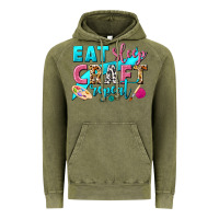 Vintage Olive eat sleep craft repeat Vintage Hoodie - NancyCooperArtShop