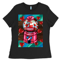 Black candy machine  with heart candies  air Ladies Tee - AdoDesignShop