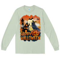Matcha Happy Halloween With Crow Long Sleeve Tee - LillyAllenDesigns