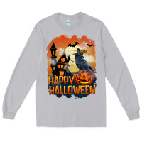 Moon Dust Happy Halloween With Crow Long Sleeve Tee - LillyAllenDesigns