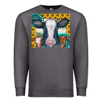 Charcoal Heather Cows Gemstone Sunflowers Tumbler Premium Sweatshirt - CowCowDesign