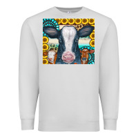 Dove Grey Cows Gemstone Sunflowers Tumbler Premium Sweatshirt - CowCowDesign