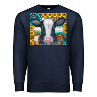 Navy Cows Gemstone Sunflowers Tumbler Premium Sweatshirt - CowCowDesign