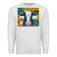 Oatmeal Heather Cows Gemstone Sunflowers Tumbler Premium Sweatshirt - CowCowDesign