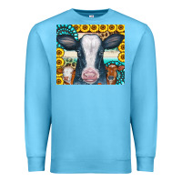Ocean Blue Cows Gemstone Sunflowers Tumbler Premium Sweatshirt - CowCowDesign