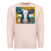 Pale Pink Cows Gemstone Sunflowers Tumbler Premium Sweatshirt - CowCowDesign