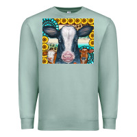 Seafoam Cows Gemstone Sunflowers Tumbler Premium Sweatshirt - CowCowDesign