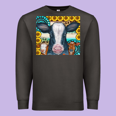 Cows Gemstone Sunflowers Tumbler Premium Sweatshirt Designed By Cowcowdesign