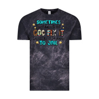 Cloud Black sometimes i just have to let god fix it cus if i f Vintage Tee - MaliasSmallBusiness