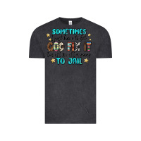 Vintage Black sometimes i just have to let god fix it cus if i f Vintage Tee - MaliasSmallBusiness