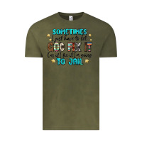 Vintage Olive sometimes i just have to let god fix it cus if i f Vintage Tee - MaliasSmallBusiness
