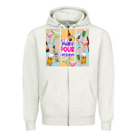 Oatmeal Heather let's make pour decisions Zipper Hoodie - TumblerDesignByShophia