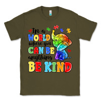 Army Green in a world where you can be anything be kind Classic Tee - MaliasSmallBusiness