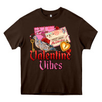 Chocolate Brown valentine vibes Heavy Core Tee - AdoDesignShop