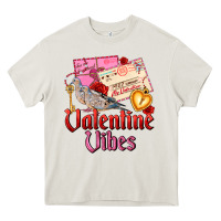 Cream valentine vibes Heavy Core Tee - AdoDesignShop