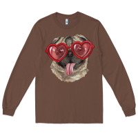 Chestnut pug with love glasses Long Sleeve Tee - RanaPortraitStore