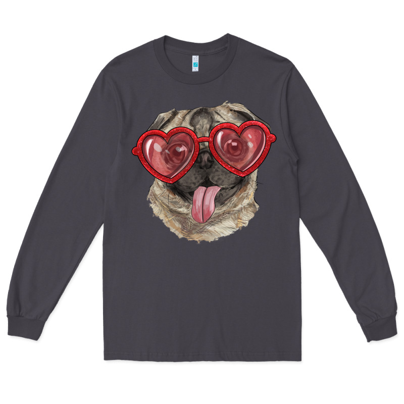 Pug With Love Glasses Long Sleeve Tee by RanaPortraitStore | Teevron