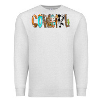 Oatmeal Heather Cowgirl Min Premium Sweatshirt - CowCowDesign