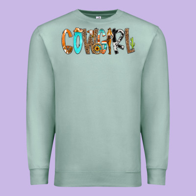 Cowgirl Min Premium Sweatshirt Designed By Cowcowdesign