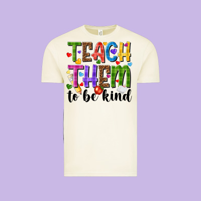 Teach Them To Be Kind Vintage Tee Designed By Nancycooperartshop