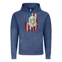 Vintage Denim American flag eagle Vintage Hoodie - MaliasSmallBusiness