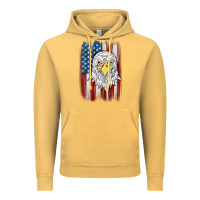 Vintage Mustard American flag eagle Vintage Hoodie - MaliasSmallBusiness