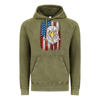 Vintage Olive American flag eagle Vintage Hoodie - MaliasSmallBusiness