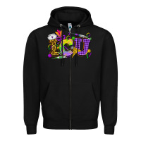 Black Mardi Gras ICU Nurse Zipper Hoodie - HowdyJamesFarm