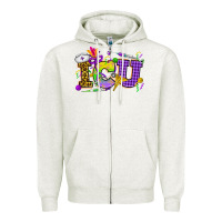 Oatmeal Heather Mardi Gras ICU Nurse Zipper Hoodie - HowdyJamesFarm