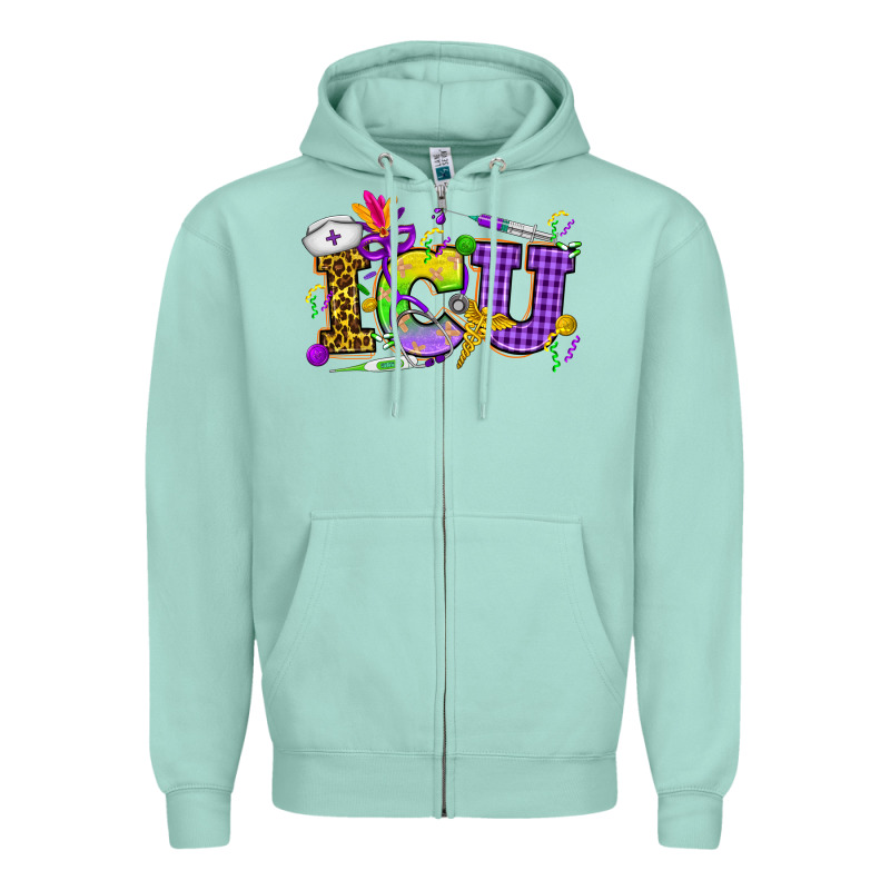 Mardi Gras Icu Nurse Zipper Hoodie by HowdyJamesFarm | Teevron