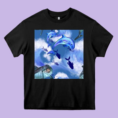 Dolphins Heavy Core Tee Designed By Bundleandbundleshop