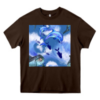 Chocolate Brown dolphins Heavy Core Tee - BundleAndBundleShop