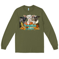 Army Green pumpkin season with baby sheeps and goat Long Sleeve Tee - LillyAllenDesigns