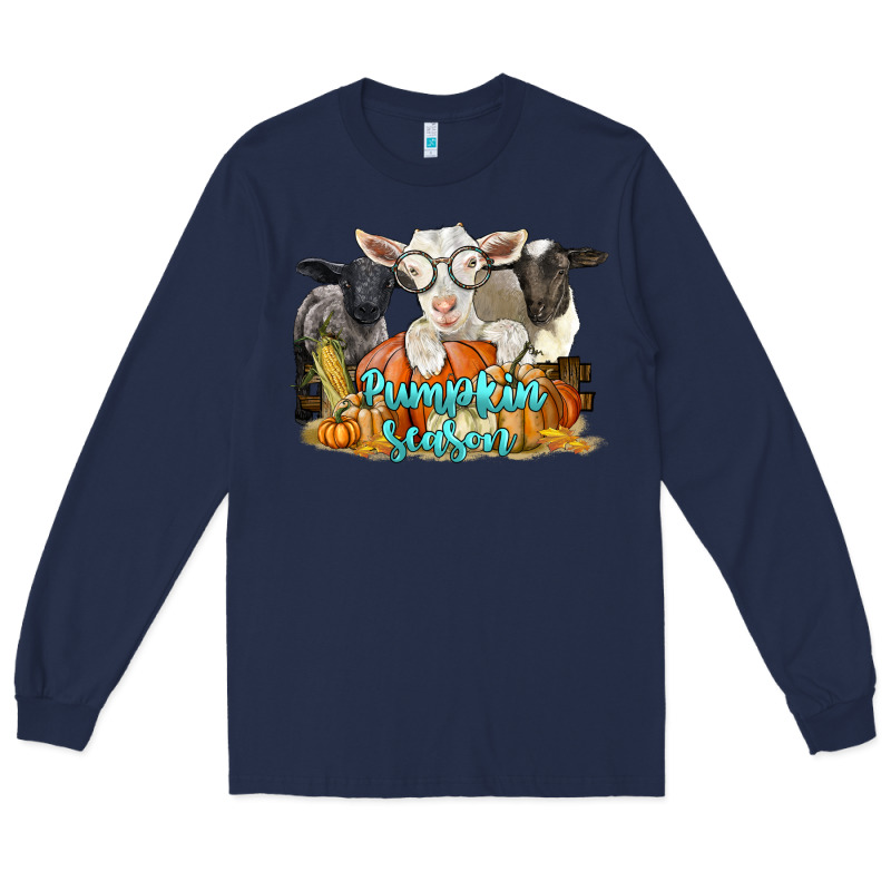 Pumpkin Season With Baby Sheeps And Goat Long Sleeve Tee by LillyAllenDesigns | Teevron