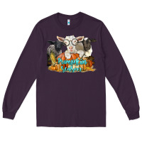Plum pumpkin season with baby sheeps and goat Long Sleeve Tee - LillyAllenDesigns