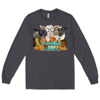 Smoke pumpkin season with baby sheeps and goat Long Sleeve Tee - LillyAllenDesigns