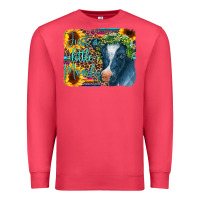 Cardinal Cow Serape Just a Little Moody Premium Sweatshirt - CowCowDesign
