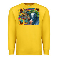 Lemon Cow Serape Just a Little Moody Premium Sweatshirt - CowCowDesign
