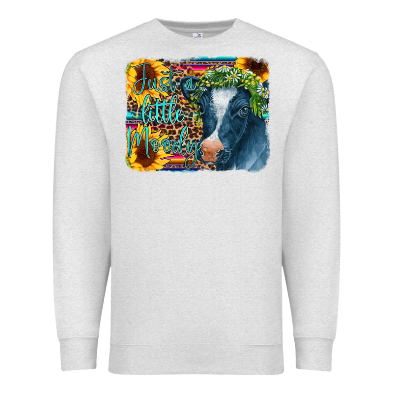 Cow Serape Just A Little Moody Premium Sweatshirt by CowCowDesign | Teevron