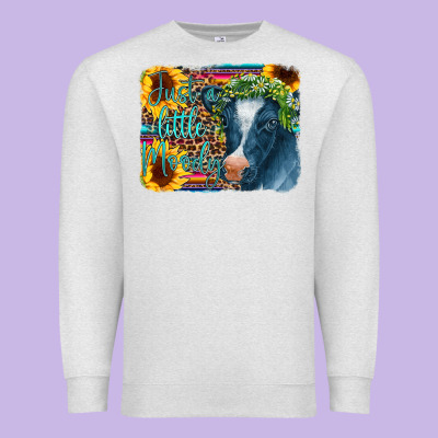 Cow Serape Just A Little Moody Premium Sweatshirt Designed By Cowcowdesign